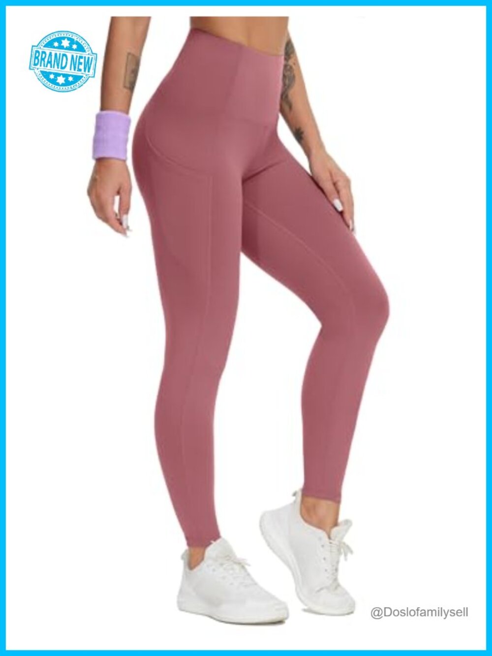 High Waist Yoga Pants Workout Leggings with Pockets 88% Polyamide 12% Spandex